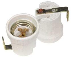 Kanlux E27 porcelán talpas foglalat fém lemezzel HLDR-E27F 2161 (2161)