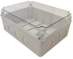 Tracon elektronikai doboz átlátszó fedéllel világos szürke 310×230×130 IP67 MED312313T (MED312313T)