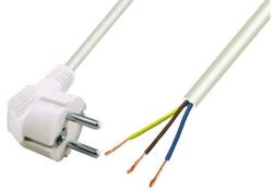 Somogyi Elektronic Home N 7 hálózati csatlakozókábel, 2 m, H05VV-F 3G0, 75 mm2 kábellel, védőérintkezős, max. 1380W, fehér N 7 (N 7)