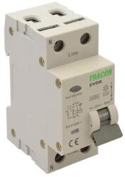 TRACON kombinált Fi-relé 2P B 10A 30mA 4, 5kA AC áram-védőkapcsoló EVOK2B1003 (EVOK2B1003)