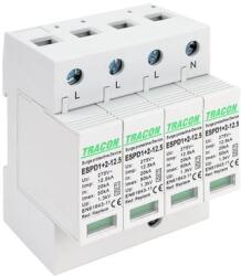 Tracon túlfeszültséglevezető cserélhető betéttel T1+T2 AC típusú ESPD1+2-12.5-4P (ESPD1+2-12.5-4P)