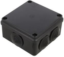 PW Pawbol falon kívüli kötődoboz gumi bevezetővel 100x100x50 mm műanyag fekete UV-álló IP65 S-BOX 106C (S-BOX 106C)
