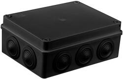 PW Pawbol falon kívüli kötődoboz gumi bevezetővel 190x140x70 mm műanyag fekete UV-álló IP65 S-BOX 406C (S-BOX 406C)