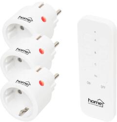 Somogyi Elektronic Home TH2313 távirányítható mini hálózati aljzat szett, 2300 W, 3 aljzat + 1 távirányító, 40m hatótáv TH2313 (TH2313)
