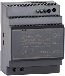 Tracon sínre szerelhető led tápegység szabályozható DC kimenettel 90-264V 3A/DC12V 7, 1A/85, 2W LDCVDIN-100-12 (LDCVDIN-100-12)
