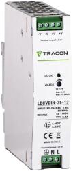 Tracon sínre szerelhető led tápegység szabályozható DC kimenettel 90-264G 1, 6A/DC12V 6, 3A/75W LDCVDIN-75-12 (LDCVDIN-75-12)