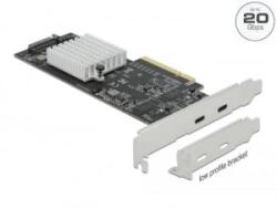 Delock PCI Express x8 - 2 x külső USB 20 Gbps (USB-C 3.2 Gen 2x2) (89009) (89009) - aqua