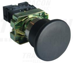 Tracon Gombafejű nyomógomb, fémalapra szerelt, fekete 1×NO, 3A/400V AC, IP42, d=40mm (NYGBC21)