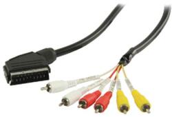 Valueline SCART Kábel SCART Dugó - 6x RCA dugó 2.00 m Fekete (VLVP31160B20)