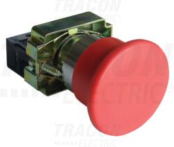 Tracon Gombafejű vésznyomógomb, fémalapra szerelt, piros, nem reteszel 1×NC, 3A/400V AC, IP42, d=40mm (NYGBC42P)
