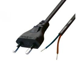 USE Home N 2/VDE hálózati csatlakozókábel, 1, 5 m, H03VVH2-F 2x0, 75 mm2 kábel, ónozott véggel, max. 500W, fekete (N 2/VDE)