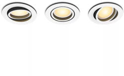 Philips Hue süllyesztett spot lámpa, kerek, fehér 3db/csomag (Milliskin White Ambiance) (929003811101)