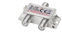USE Home TSX 1910 F elosztó, HQ professzionális minőség, 75 Ohm, IP44, cink-ötvözet konstrukció, 5-2400 MHz, 2 utas, 1 bemenet, 2 kimenet (TSX 1910)