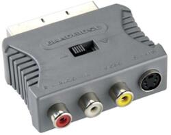 Bandridge SCART-Adapter SCART Dugó - S-Video Aljzat + 3 db RCA Aljzat Szürke (BVP765)