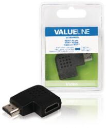 Valueline Nagy Sebességű HDMI Adapter Ethernettel Döntött Bal HDMI Csatlakozó - HDMI Aljzat Fekete (VLVB34903B)