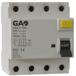 GAO Fi relé 4P 25A 30mA, 230V~ , fehér (GAO 5933H)