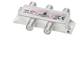 USE Home TSX 1913 F elosztó, HQ professzionális minőség, 75 Ohm, IP44, cink-ötvözet konstrukció, 5-2400 MHz, 4 utas, 1 bemenet, 4 kimenet (TSX 1913)