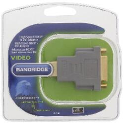 Bandridge Nagy Sebességű HDMI Adapter HDMI Csatlakozó - DVI-D 24+1-Pólusú Aljzat Szürke (BVP100)
