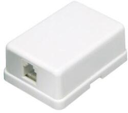 USE Home TS 1M/WH telefon fali aljzat, 6P/4C, öntapadós, csavarozható, fehér (TS 1M/WH)