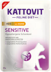 KATTOVIT 10x85g Kattovit Sensitive Paté csirke nedves macskaeledel
