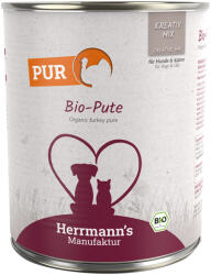 Herrmanns 6x800g Hermann's Bio színhús nedves kutya- és macskatáp - Bio pulyka