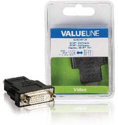 Valueline Nagy Sebességű HDMI Adapter Ethernettel HDMI Csatlakozó - DVI-D 24+1-Pólusú Aljzat Fekete (VLVB34910B)