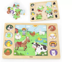 Fakopáncs Találd meg a párokat - farmos - Fa puzzle (9412)
