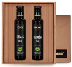 Pödör Egészség ajándékcsomag - Kis díszdobozban (Lenmagolaj 100 ml + Máriatövis olaj 100 ml) - multi-vitamin