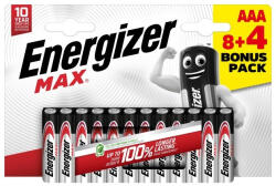 Energizer Max Alkáli Mikro Elem AAA B8+4 (EMAAAB8_4) - alphadenthigienia