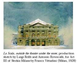 Ricordi La Scala Bozzetto Quadro III di Vecchia Milano di F. Vittadini (STP4)