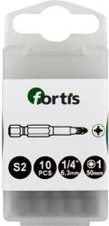 Fortis Bit szívós-kemény 1/4" DIN3126 E6.3 PZ1x50mm (10 darabos csomag) (8504547152)