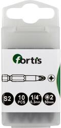 Fortis Bit szívós-kemény 1/4" DIN3126 E6.3 PZ2x50mm (10 darabos csomag) (8504547151)
