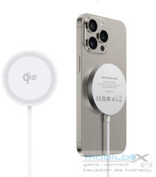 DUZZONA wireless charger compatible with MagSafe 15W and Qi2 charging standard W18 white