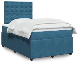 vidaXL kék bársony rugós ágy matraccal 120 x 200 cm (3294626)