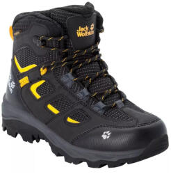Jack Wolfskin Vojo Texapore Mid K gyerek magasszárú túracipő Cipőméret (EU): 32 / fekete/sárga