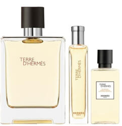 Hermès Terre D' Hermes szett VIII. 100 ml eau de toilette + 15 ml eau de toilette + 40 ml tusfürdő (eau de toilette) uraknak garanciával