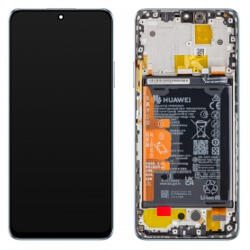 Huawei nova Y90 Előlap Keret+LCD Kijelző+Érintőpanel+Akkumulátor, Kristálykék (02355ARH) Service Pack