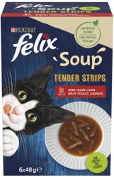 FELIX Soup Tender Strips Házias válogatás alutasak macskáknak 6 x 48 g - 288 g
