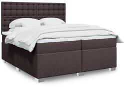 vidaXL sötétbarna szövet rugós ágy matraccal 200 x 200 cm (3292912)