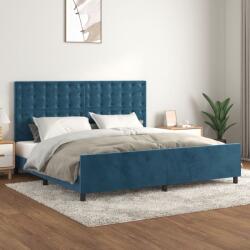 vidaXL sötétkék bársony ágykeret matrac nélkül 200x200 cm (3126023) - vidaxl