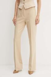 Guess nadrág CARLA női, bézs, magas derekú egyenes, W4YB30 WFWX2 - bézs L