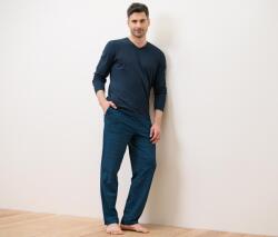 Tchibo Férfi jersey pizsama, mintás/sötétkék Felsőrész: sötétkék Nadrág: sötétkék, kék nyomott mintával XL
