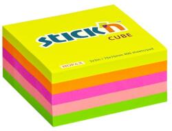 STICK N Öntapadó kockatömb, 76x76mm, 400 lap, STICK N, neon szivárvány (21012) - kellekanyagonline
