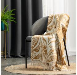 EUROFIRANY Puha pamut-akril rojtos takaró levélmintával Fehér 150x200 cm