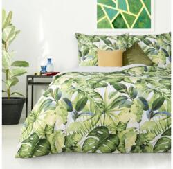 Eurofirany Monstera pamut-szatén ágyneműhuzat Fehér/zöld 220x200 cm - 70x80 cm 2db