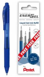 Pentel Tollbetét 3db/csomag golyóátmérő 0, 7 mm, Pentel EnerGel, írásszín kék + 1 db ajándék BL107-CX kék EnerGel toll (LR7-3C-PROMO) - mystock