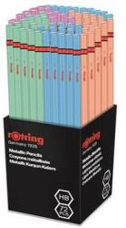 rOtring Grafitceruza display, HB, hatszögletű, ROTRING "METALLIC", vegyes színek, 72db/disp (NRR2090067) - mystock