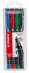 STABILO Alkoholos marker készlet, 1 mm, STABILO "OHPen M", 4 különböző szín (843/4) - mystock