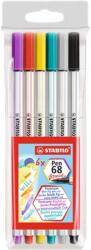 STABILO Ecsetirón készlet, STABILO "Pen 68 brush", 6 különböző szín (568/06-11) - mystock