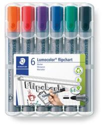 STAEDTLER Flipchart marker készlet, 2 mm, kúpos, STAEDTLER "Lumocolor 356", 6 különböző szín (356 WP6) - mystock